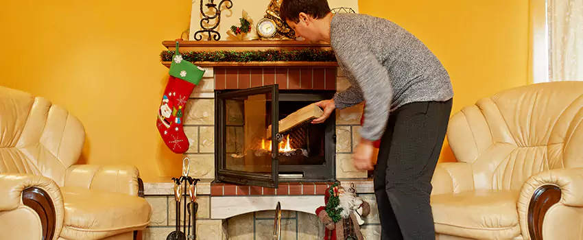 Rusted Metal Fireplace Restoration in Livonia, Michigan